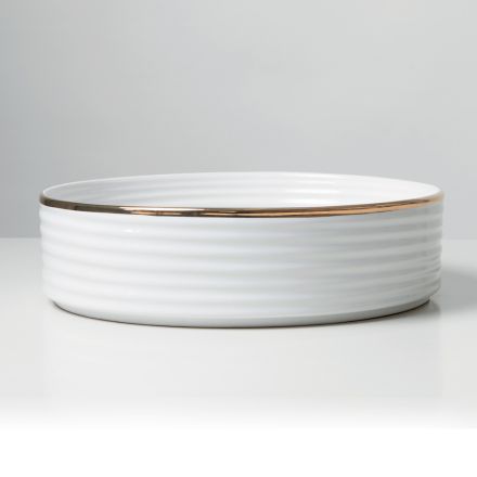 Umywalka nablatowa z kamionki porcelanowej z emaliowaną krawędzią - Vibration Viadurini