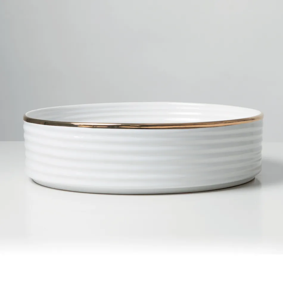 Umywalka nablatowa z kamionki porcelanowej z emaliowaną krawędzią - Vibration Viadurini