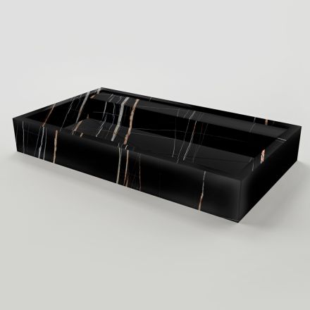 Umywalka nablatowa z gresu porcelanowego imitującego marmur, wyprodukowana we Włoszech - Cervia Viadurini