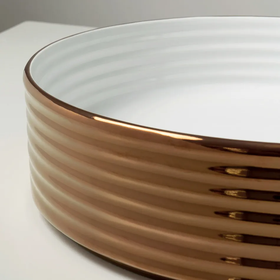 Umywalka nablatowa z falistej porcelany gresowej Made in Italy - Vibrazione Viadurini