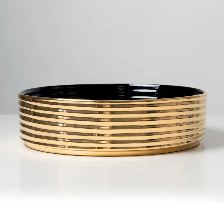 Umywalka nablatowa z falistej porcelany gresowej Made in Italy - Vibrazione Viadurini