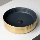 Umywalka nablatowa z falistej porcelany gresowej Made in Italy - Vibrazione Viadurini