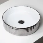 Umywalka nablatowa z falistej porcelany gresowej Made in Italy - Vibrazione Viadurini