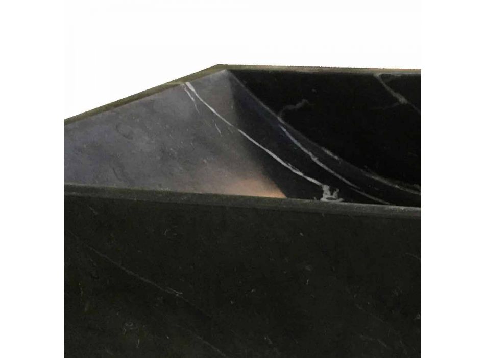 Umywalka nablatowa z czarnego marmuru Marquinia Made in Italy - Bernini Viadurini