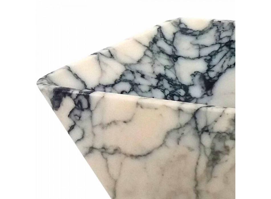 Umywalka nablatowa w marmurze w kształcie kwadratu Paonazzo Made in Italy - Karpa Viadurini