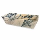 Umywalka nablatowa w marmurze w kształcie kwadratu Paonazzo Made in Italy - Karpa Viadurini