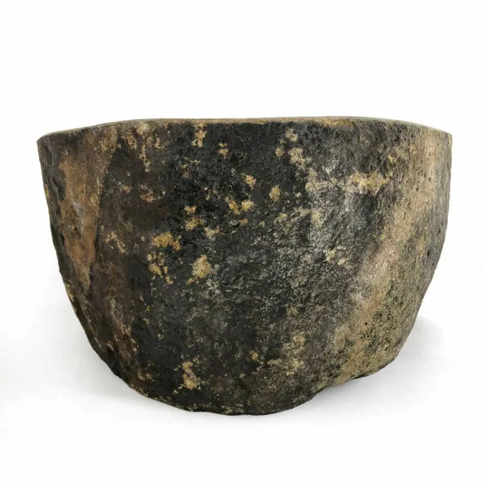 Umywalka nablatowa z naturalnego kamienia rzecznego Agra Viadurini