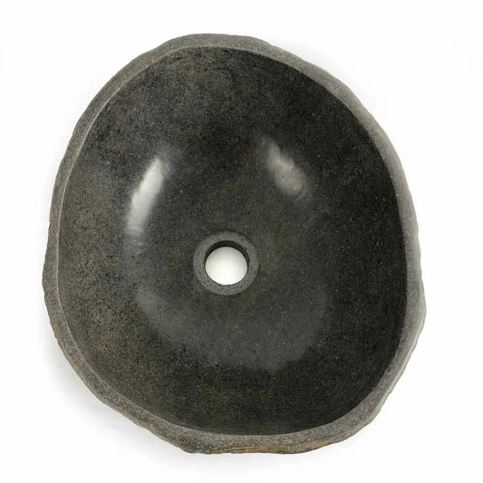 Umywalka nablatowa z naturalnego kamienia rzecznego Agra Viadurini