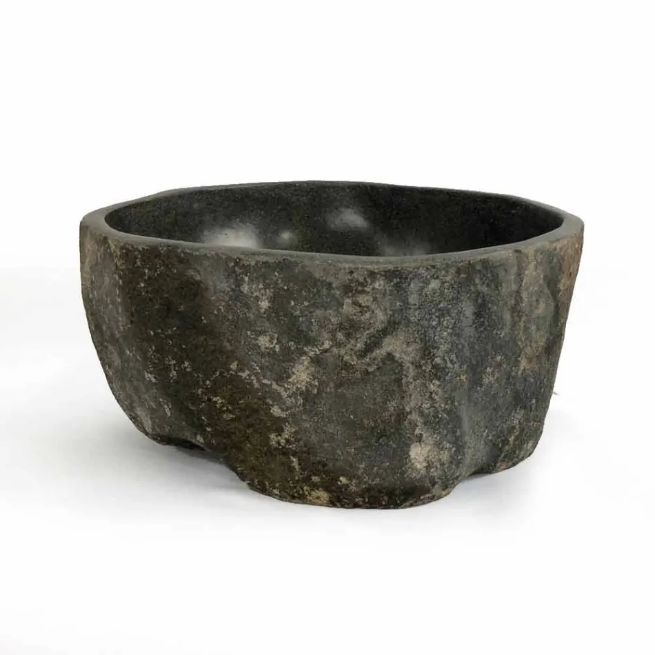 Umywalka nablatowa z naturalnego kamienia rzecznego Agra Viadurini