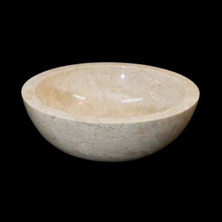 Umywalka z kamienia naturalnego białego Levi, jednym kawałku Viadurini