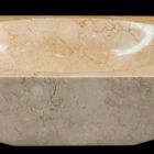 Umywalka z białego kamienia naturalnego Vox, jeden kawałek Viadurini