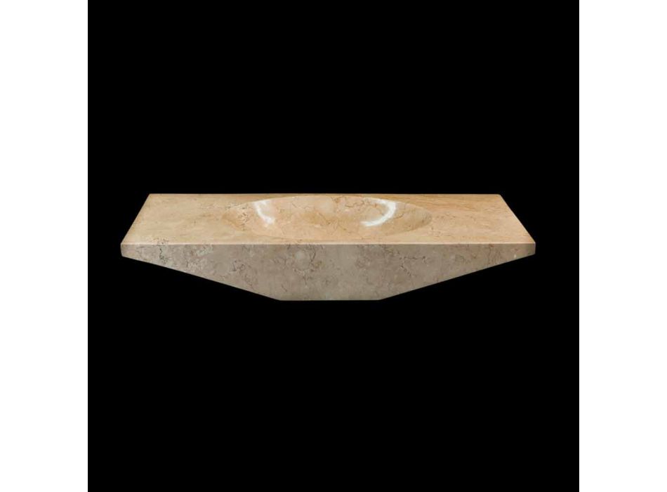 Umywalka z białego kamienia naturalnego Vox, jeden kawałek Viadurini