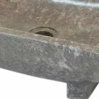 Umywalka z kamienia naturalnego szary Iria, jednym kawałku Viadurini