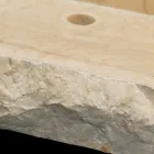 Umywalka z kamienia naturalnego wsparcia Sam biała, jednoczęściowa Viadurini