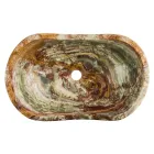 Umywalka nablatowa z kamienia Leila onyx, unikatowe dzieło ręcznie robione Viadurini