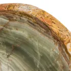 Umywalka nablatowa z kamienia Leila onyx, unikatowe dzieło ręcznie robione Viadurini