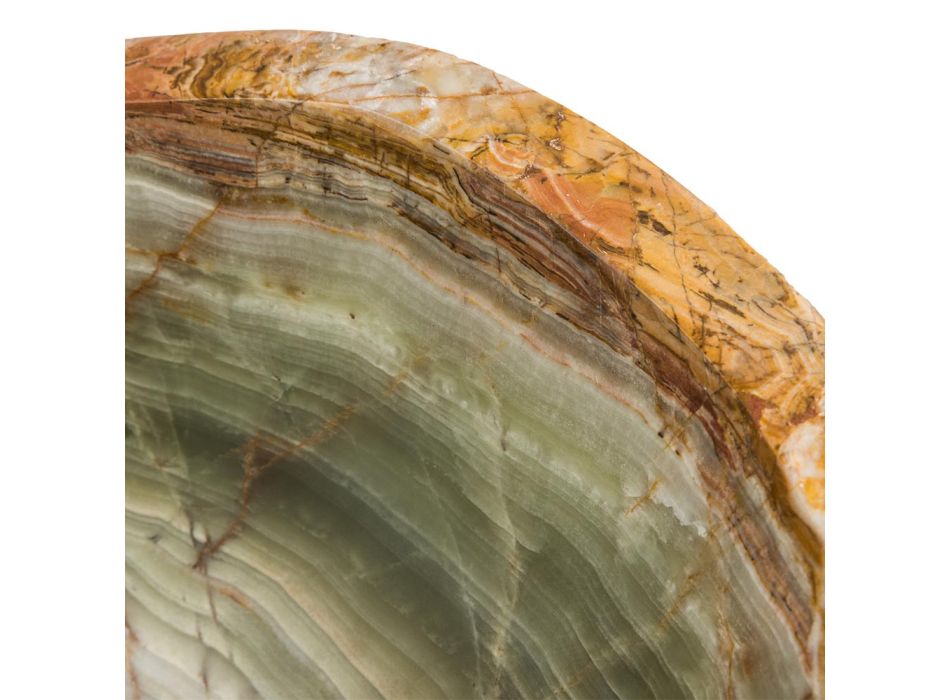 Umywalka nablatowa z kamienia Leila onyx, unikatowe dzieło ręcznie robione Viadurini
