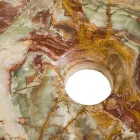 Umywalka nablatowa z kamienia Leila onyx, unikatowe dzieło ręcznie robione Viadurini