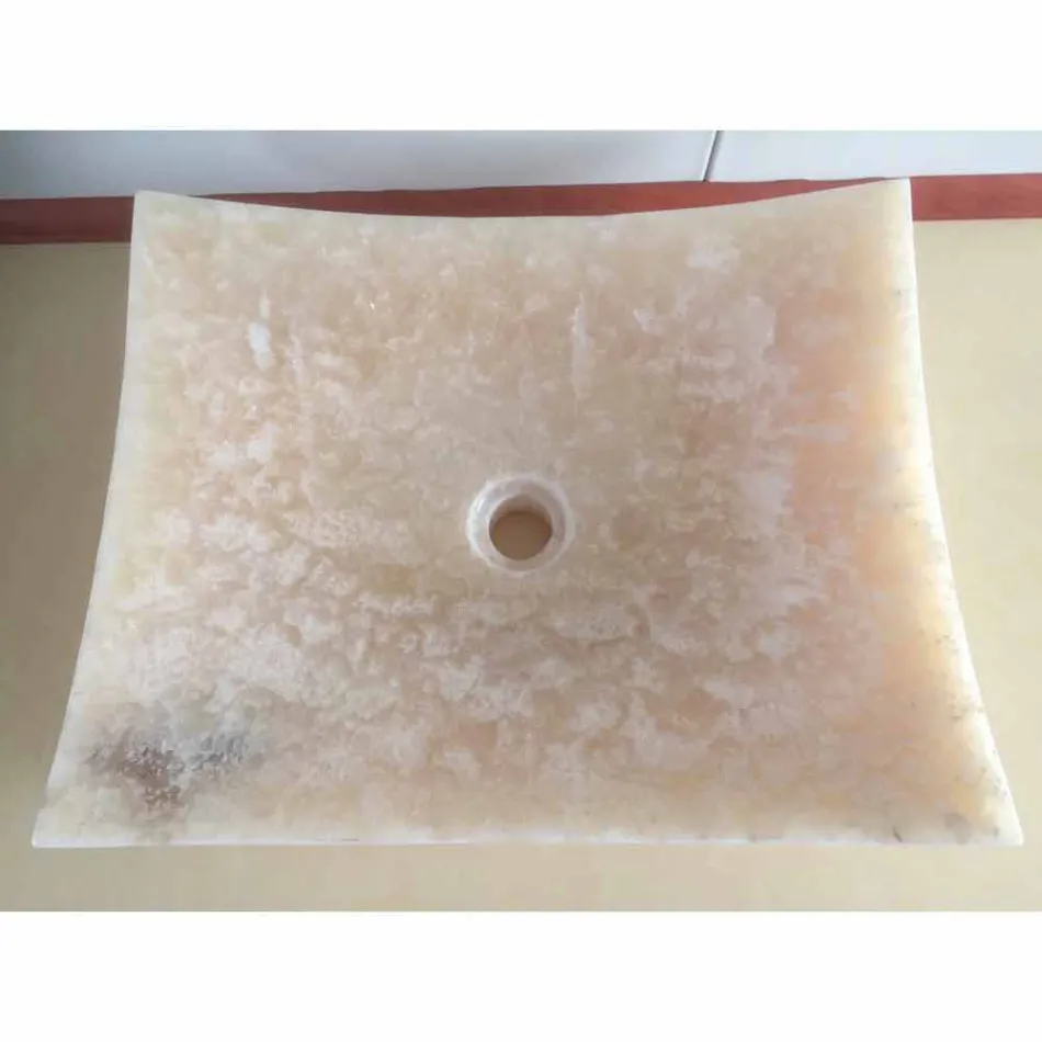 Umywalka z naturalnego kamienia Onyx Miłość, wyjątkowy kawałek Viadurini