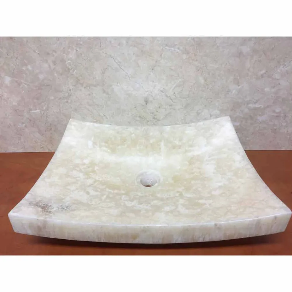 Umywalka z naturalnego kamienia Onyx Miłość, wyjątkowy kawałek Viadurini