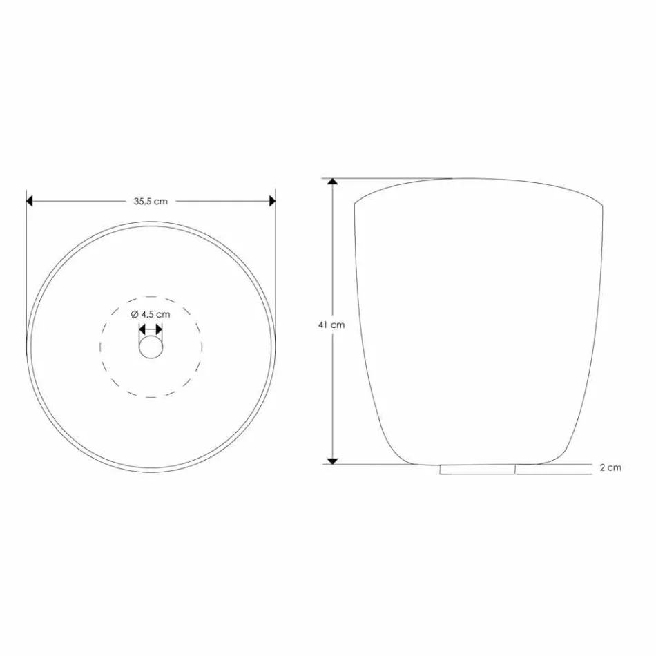 Umywalka nablatowa z żywicy i proszków mineralnych w kształcie wiadra - wiadro Viadurini