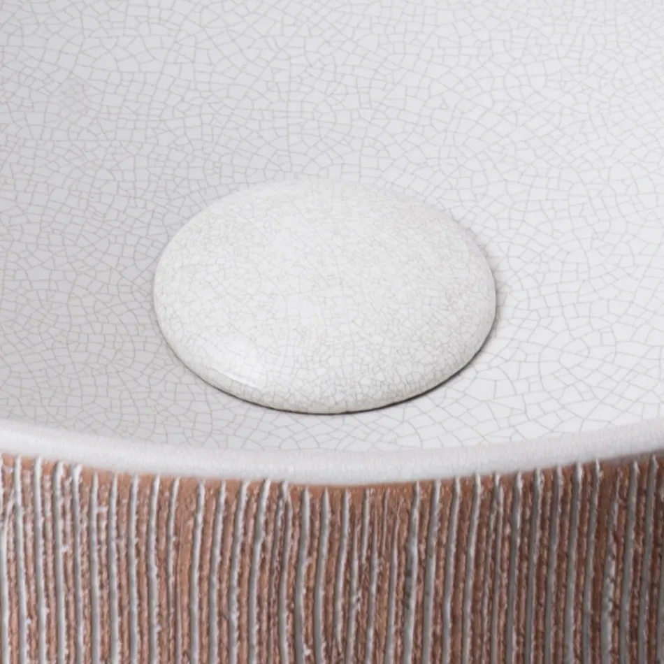 Umywalka nablatowa Balance Hand-Stripped Natural Red Earth Viadurini