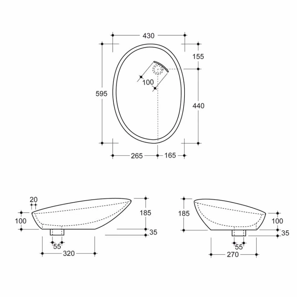 Projektowana ceramiczna umywalka wykonana z połyskiem we Włoszech Viadurini