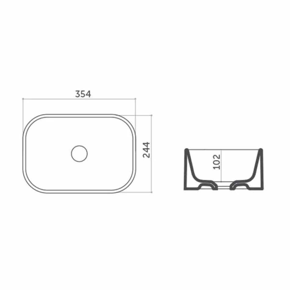 L35 cm Umywalka ceramiczna Made in Italy Leivi Viadurini
