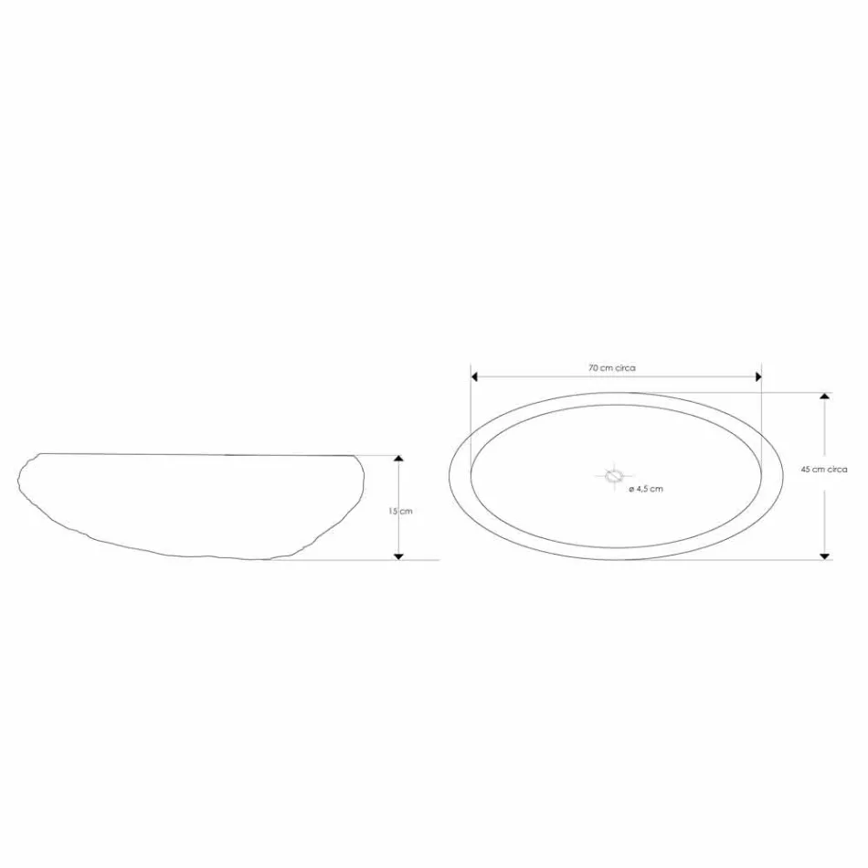 Umywalka nablatowa wykonana ręcznie z kamienia River Stone - Aurea Viadurini