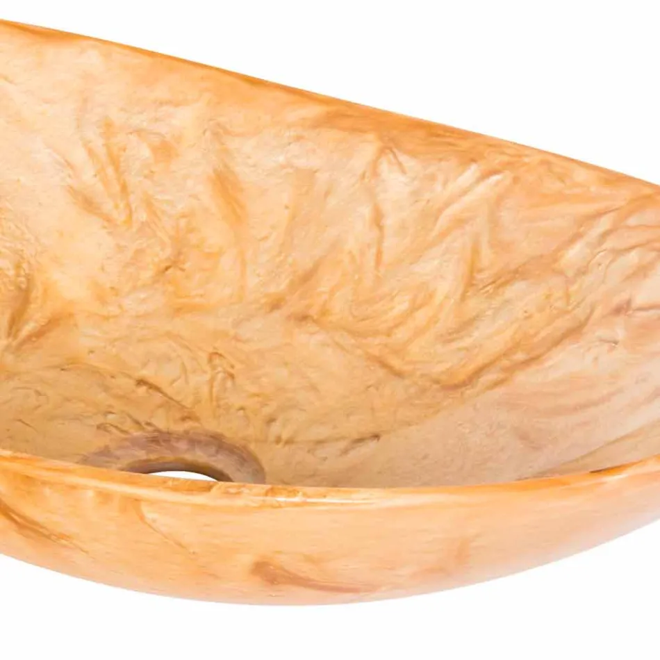 Nowoczesna ręcznie robiona umywalka nablatowa - Malegno Viadurini