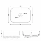Nowoczesna umywalka nablatowa w kolorze białym lub kolorze ceramicznym Star 50x37 cm Viadurini