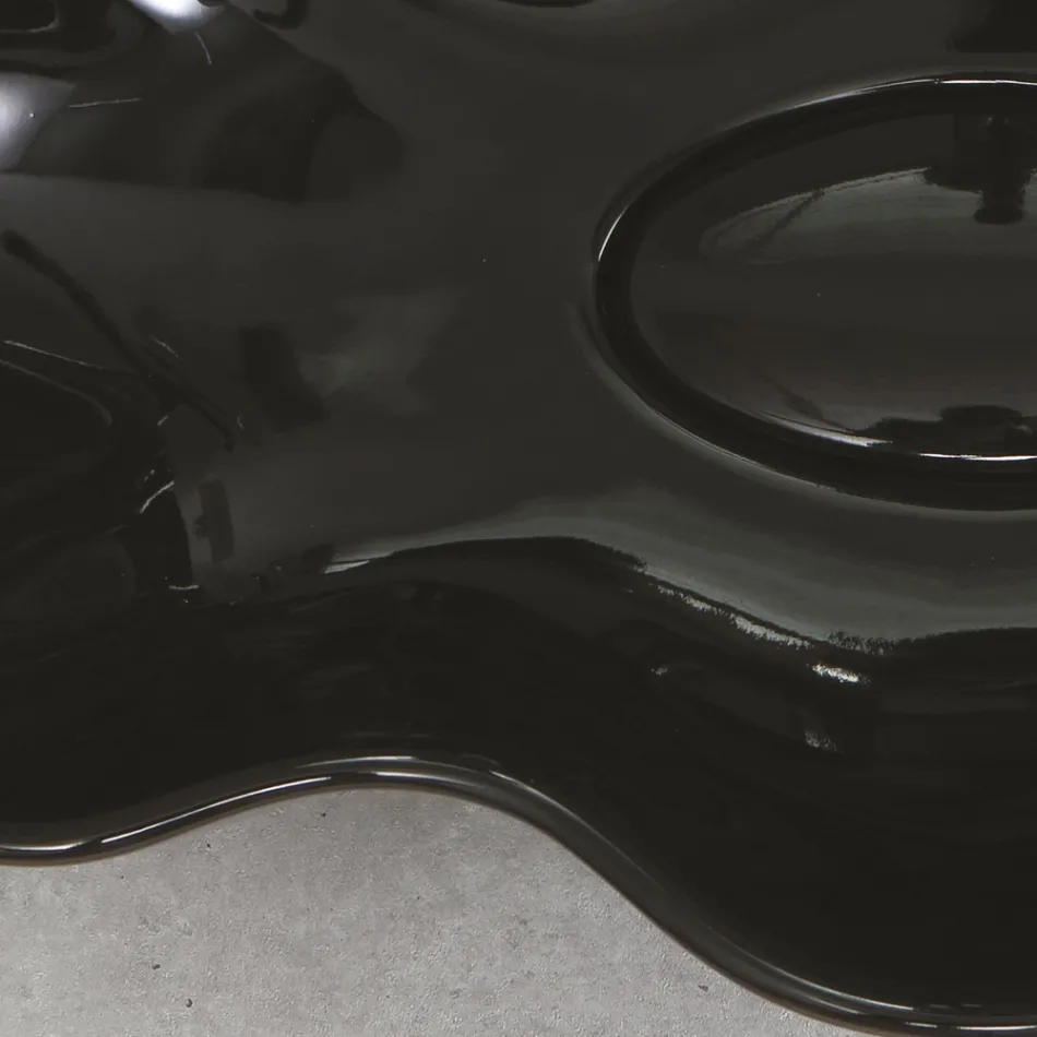 Nowoczesna umywalka nablatowa z błyszczącej ceramiki Made in Italy - Cube Viadurini