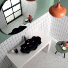 Nowoczesna umywalka nablatowa z błyszczącej ceramiki Made in Italy - Cube Viadurini