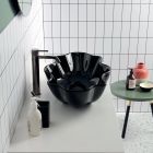 Nowoczesna umywalka nablatowa z błyszczącej ceramiki Made in Italy - Cube Viadurini