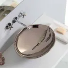 Nowoczesna umywalka ceramiczna nablatowa w platynie wykonana we Włoszech. Zwierzęta Viadurini