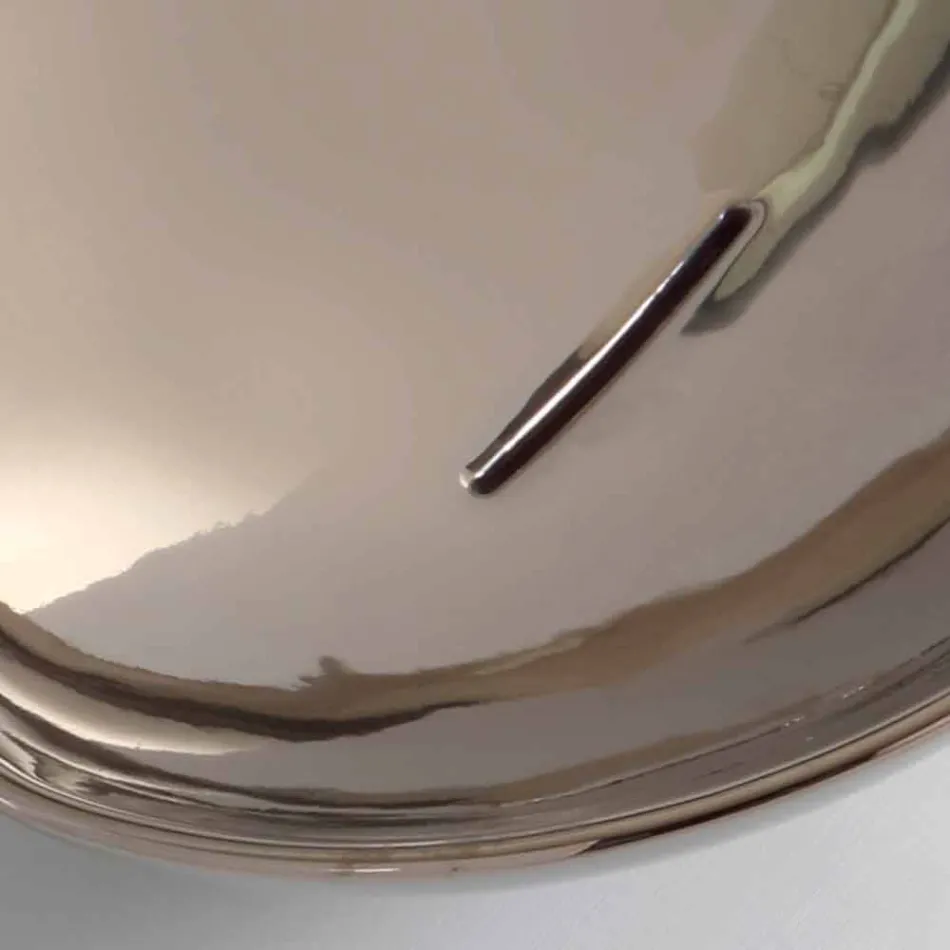 Nowoczesna umywalka ceramiczna nablatowa w platynie wykonana we Włoszech. Zwierzęta Viadurini