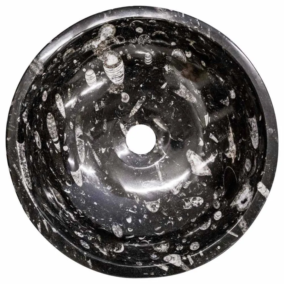 Nowoczesna marmurowa umywalka nablatowa z skamielinami - Mesagne Viadurini