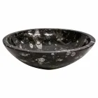 Nowoczesna marmurowa umywalka nablatowa z skamielinami - Mesagne Viadurini