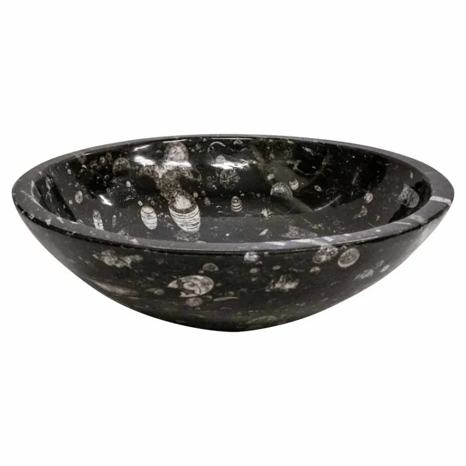 Nowoczesna marmurowa umywalka nablatowa z skamielinami - Mesagne Viadurini