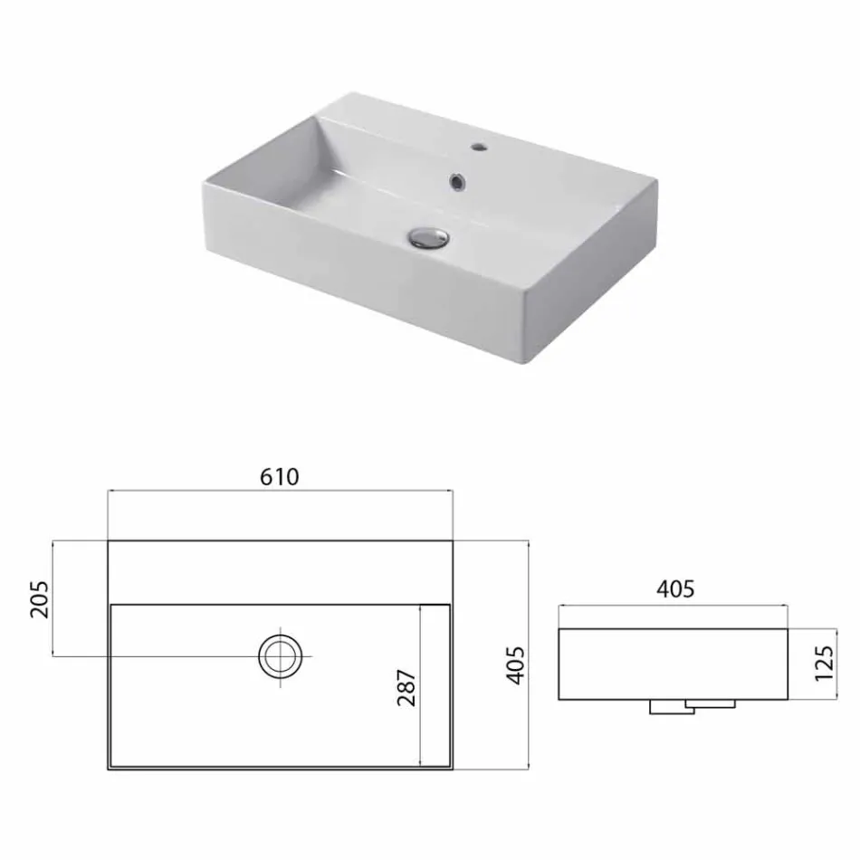 Design blat lub umywalka ścienna w kolorowym ceramicznym Leivi Viadurini