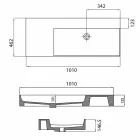 Umywalka nablatowa lub ścienna z pojedynczym otworem w Leivi Ceramic Viadurini