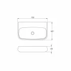 Umywalka ceramiczna nablatowa lub ścienna L 75cm wykonana we Włoszech, Gais Viadurini