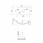 Prostokątna umywalka ceramiczna nablatowa Made in Italy - Act Viadurini