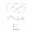 Prostokątna umywalka ceramiczna nablatowa Made in Italy - Act Viadurini