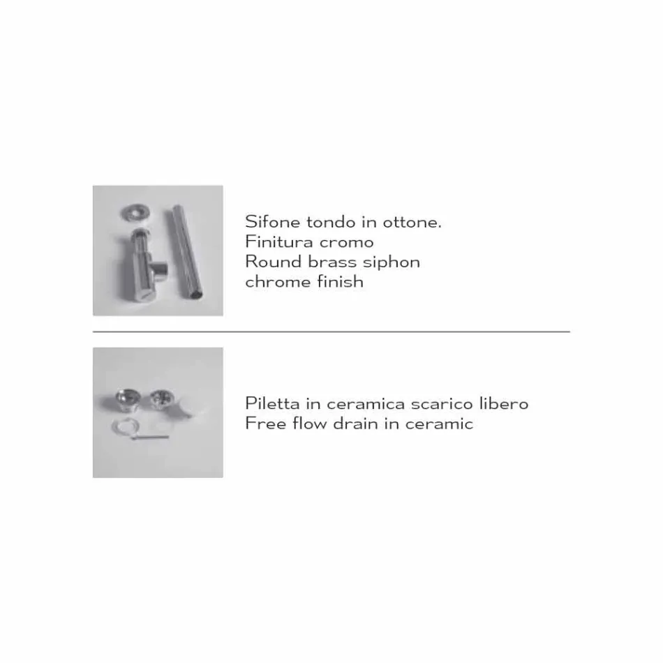 Prostokątna umywalka ceramiczna nablatowa Made in Italy - Act Viadurini