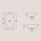 Owalna umywalka nablatowa z błyszczącej ceramiki Made in Italy - Ferry Viadurini