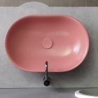Owalna umywalka nablatowa z matowej ceramiki Made in Italy - Nelly Viadurini
