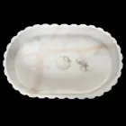 Umywalka nablatowa owalna do łazienki wykonana z białego marmuru - Cunzite Viadurini