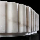 Umywalka nablatowa owalna do łazienki wykonana z białego marmuru - Cunzite Viadurini