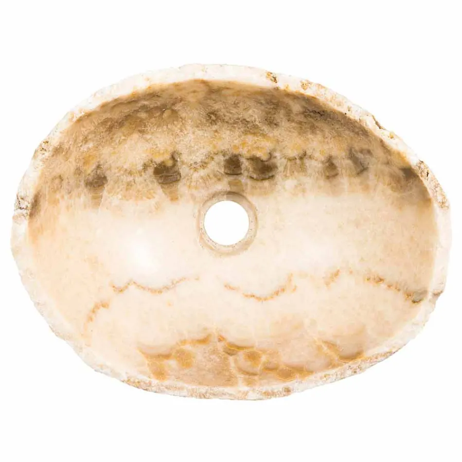 Ręcznie robiona umywalka z kamienia Onyx - Barolo Viadurini